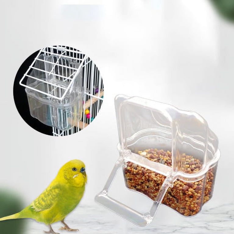 IBWell 2 Pack Bird Feeder Bowls For Cage - Divided Food & Water Dish For Parakeets, Parrots, Cockatiels