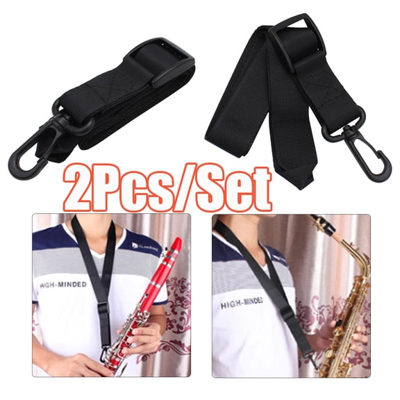 Cheers.US 2Pcs Saxophone Strap Regular Universal Adjustable Tenor Alto Saxophone Clarinet Neck Strap Webbing Belt Rope