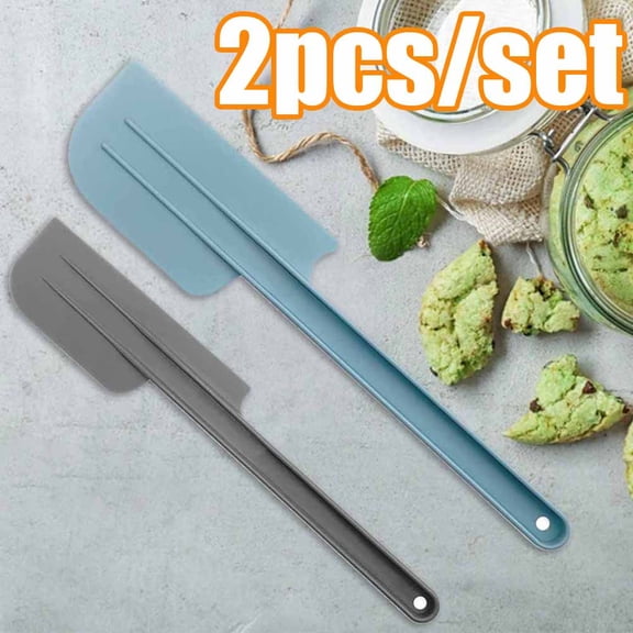 Cheers.US 2Pcs Seamless Series Long Handle Silicone Jar Spatula - BPA Free Pro-Grade 600ºF Heat-Resistant Non-Stick Rubber Spatula - Silicone Scraper for Jars and Blenders - Versatile Kitchen Tool