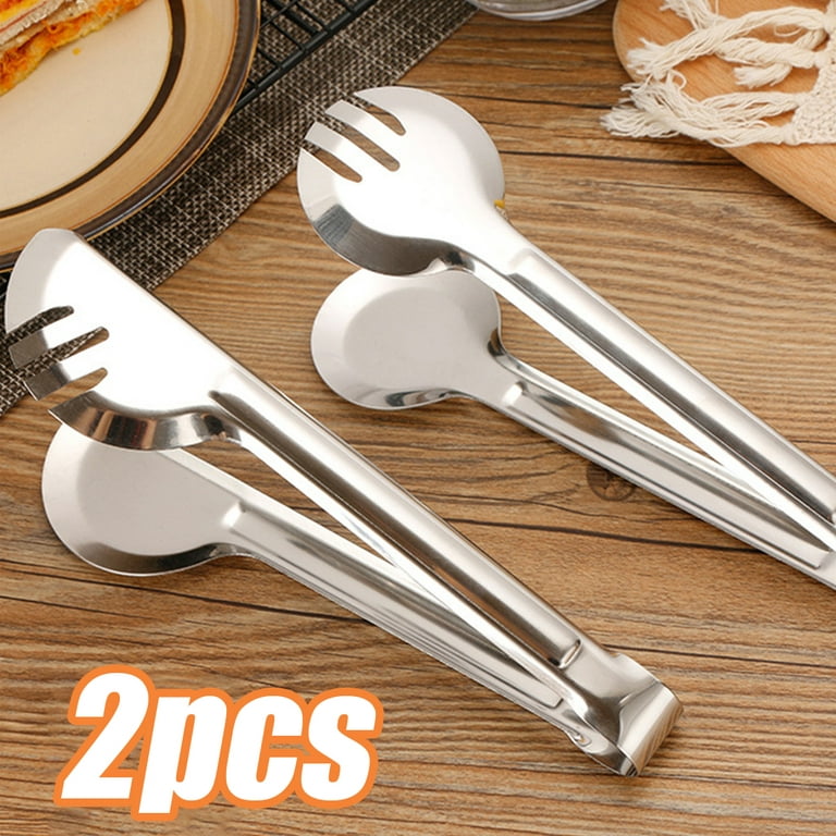 Cheers US 2Pcs/Set 2-in-1 Silicone Food Tongs for Cooking and