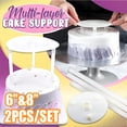 thumbnail image 1 of Cheers.US 2Pcs/Set(6''+8'') Cake Support Frame,Cake Stands Spacer,Multi-Layer Cake Support Set, Round Dessert Shelf Cake Gasket Cake Support Frame Cake Stands Baking Tools Piling Brackets, 1 of 7