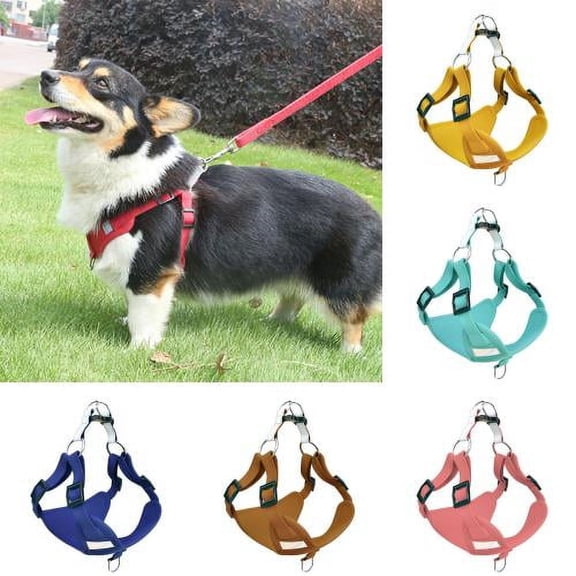 Cheers.US 2Pcs/Set Pet Chest Strap Reflective Strips Anti-escape Breathable Universal Pet Dogs Cats Training Harness Leash Kit for Walking Dog, Outdoor Activities, Traveling