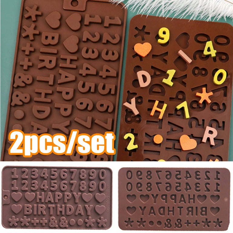 2Pcs Silicone Letter Molds – Small Chocolate Molds A to