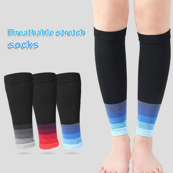 Cheers.US 2Pcs Unisex Men and Women Compression Calf Guard Protector Strip Sweat-absorbent Leg Support Sleeves for Running Sports