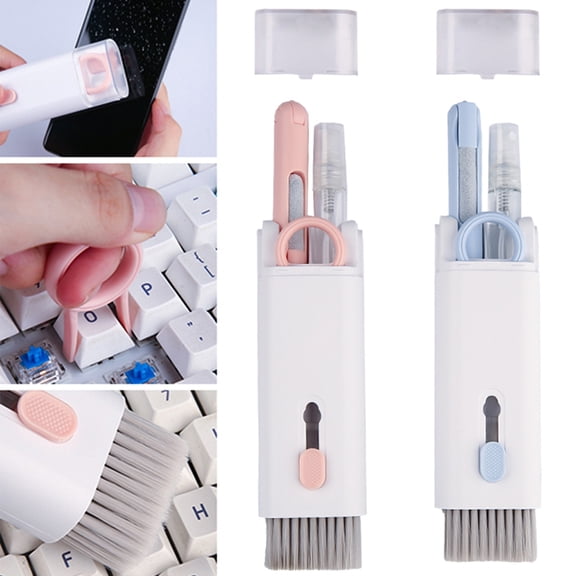 Cheers.US 2Set Keyboard Brush Kit, Multi-Function Bluetooth Headphone Cleaning Pen Tool,with Corner Gap Duster Keycap Puller Remover for Bluetooth Earphones Laptop Camera
