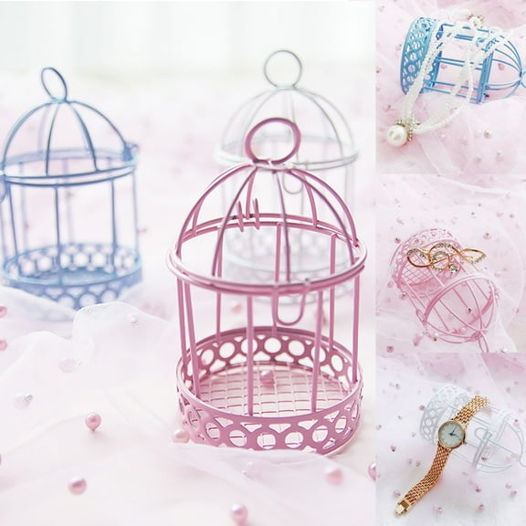 Cheers.US 3 Pcs/Set Mini Metal Wire Bird Cages Small Bird Cage Miniature Bird Cage Decorative Birdcages Dollhouse Furniture Table Centerpiece Desktop Decoration