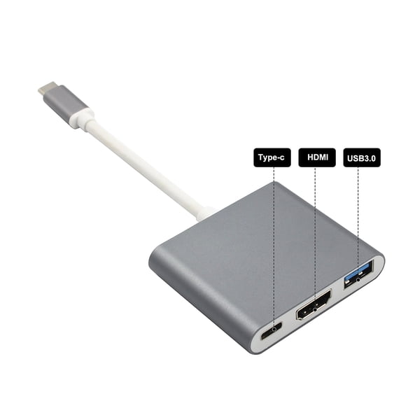 Cheers.US 3 in 1 USB 3.1 Type-C to 4K UHD -compatible USB-C Hub Adapter Converter for Macbook Converter Cable Port Adapter Cable Compatible