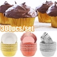 thumbnail image 1 of Cheers.US 300Pcs Cupcake Liners Mini Foil Baking Cups Wrapper Muffin Cases Gold, Pink and Silver Tulip Paper Cups for Baby Shower, Birthday Party, Weddings Decorations, Diameter-2.76", 1 of 7