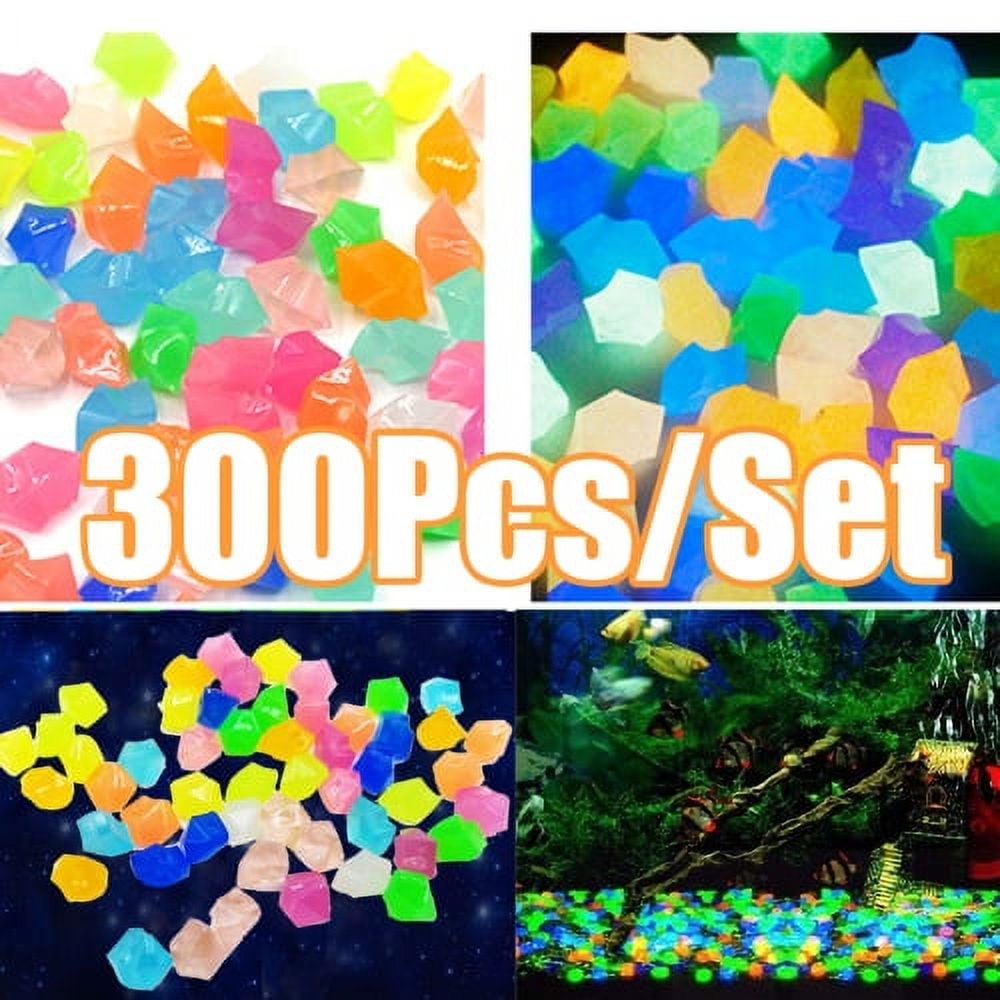 Cheers.US 300Pcs Glowing Stones, Fish Tank Glow Gravel, Glow in The ...