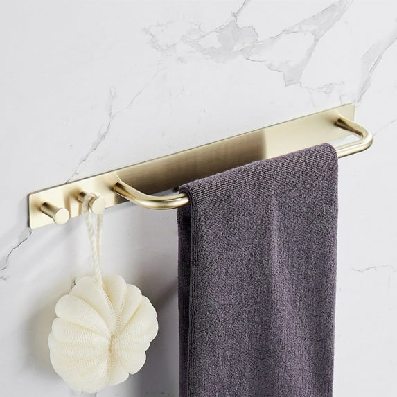 Cheers.US 304 Stainless Steel Rustproof Adhesive Bright Polishing Towel Bar Holder Rack Robe Hook Kitchen Storage Rod Bathroom Accessories