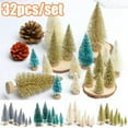 thumbnail image 1 of Cheers.US 32Pcs Mini Sisal Snow Frost Christmas Trees Bottle Brush Trees Plastic Winter Snow Ornaments Tabletop Trees for Xmas Party Home Party Diorama Models, 1 of 7