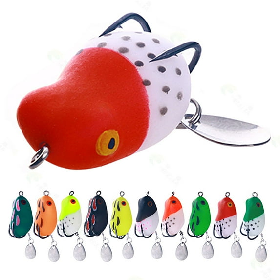 Cheers.US 3CM/4G Fishing Lures for Saltwater Soft Artificial Snakehead Frog Jig Lures with Hook Sea Offshore Fishing,6Pack