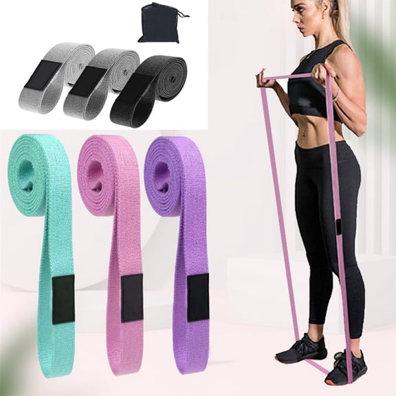 Cheers.US 3Pcs 2m Resistance Bands for Legs and Butt Exercise Bands Set Booty Hip Bands Wide Workout Bands Sports Fitness Bands Resistance Loops Band Anti Slip Elastic