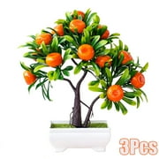 Cheers.US 3Pcs Artificial Fruit Orange Tree Bonsai Home Office Garden Desktop Party Decor