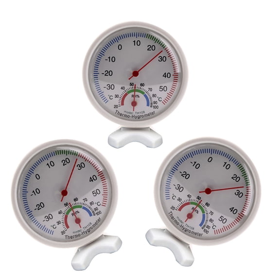 Cheers.US 3Pcs Portable Indoor Analog Temperature and Humidity Meter Thermometer Hygrometer