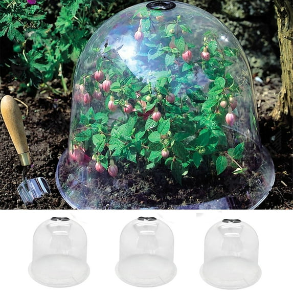 Cheers US 3Pcs Reusable Plastic Mini Greenhouse Plant Covers Dome Cloche Frost Guard Freeze for Plants Outdoors Garden Tools Garden Accessories