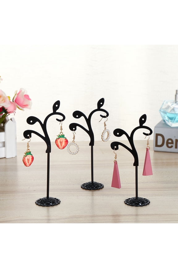 3Pcs /Set Hanging Jewelry Organizer Tiered Tabletop Free Standing Earring Display Stands, Jewelry Displays T Stand for Selling, Earring Holder Stand for Showroom and Tradeshow Showcase