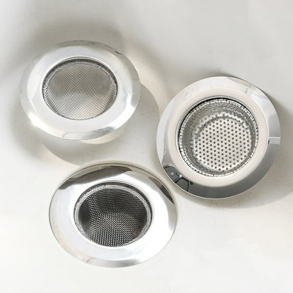 Cheers US 3Pcs/Set Kitchen Sink Strainer Stainless Steel Drain Filter Strainer with Large Wide Rim for Kitchen Sinks