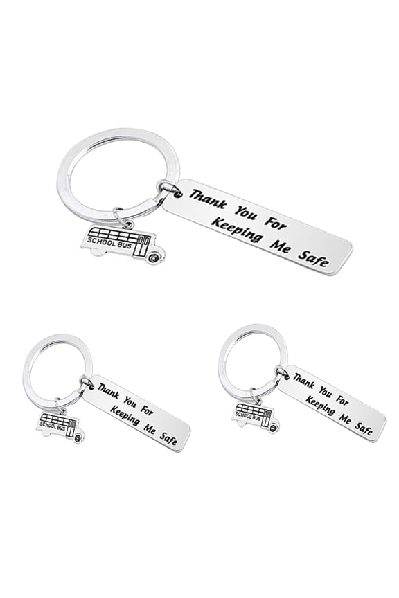 3Pcs/Set School Bus Driver Keychain Bus Driver Gift End of Year Gift Thank You Gifts for Driver, Back to School Gift