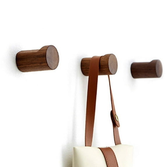 Cheers US 3Pcs/Set Wood Wall Hooks,Coat Hooks Wall Mounted | Rustic Wooden Hooks Heavy Duty Robe Hook Hat Rack