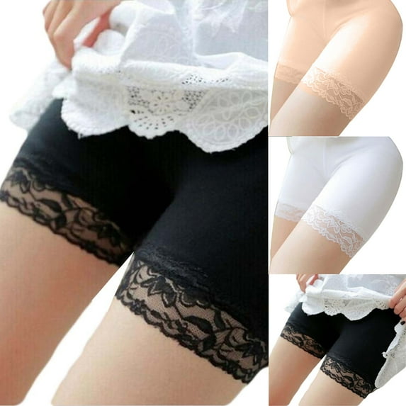 Cheers.US 3Pcs Womens Slip Shorts for Under Dresses Anti Chafing Underwear Mid Thigh Lace Boyshorts Panties