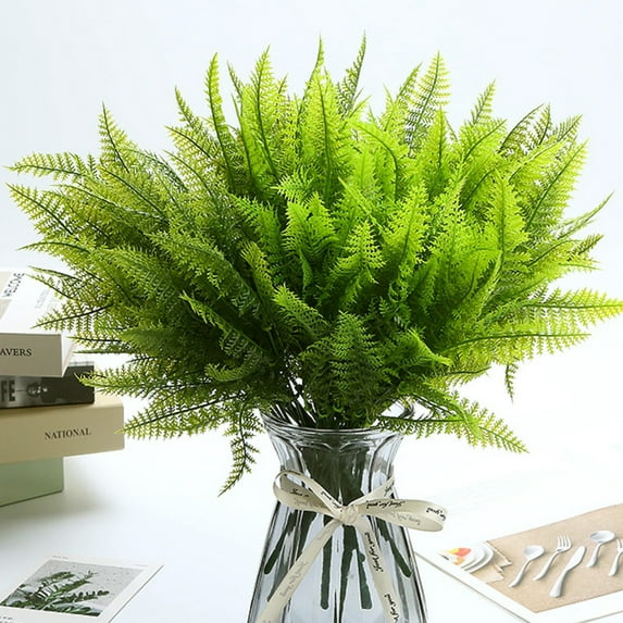 Cheers US 3Stems Artificial Greenery Fake Plants Stems Spring Faux Shrub Bushes Silk Green Leaf Bouquet for Floral Arrangement Home Wedding Party Garden Farmhouse Centerpiece