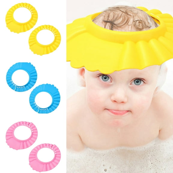 Cheers US 4 Pcs Baby Shower Cap Adjustable Bathing Shampoo Hat with Ear Baby Shower Cap Protect Your Baby Eyes Children Wash Hair Foam Shield Hats 8 27" x 5 12"