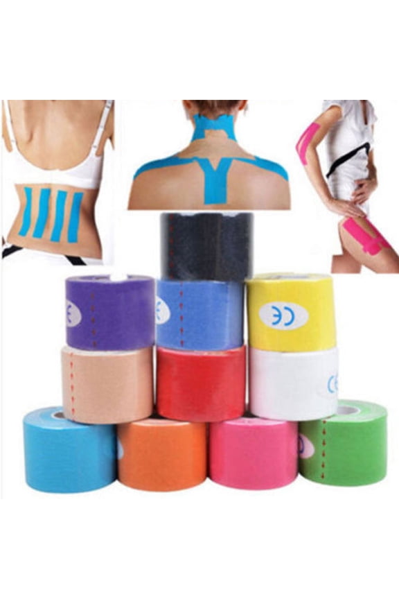 4Packs Waterproof Breathable Cotton Kinesiology Tape, Athletic Elastic Kneepad Muscle Pain Relief Knee Taping for Gym Fitness Running Tennis