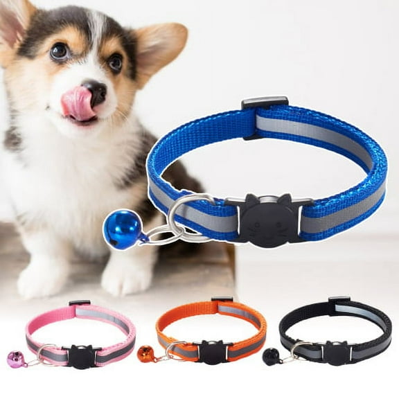 Cheers.US 4Pcs/8Pcs Pet Collar Comfortable Anti-Lock Flexible Reflective Bells Small Dog Cat Regular Collar for  Party, Daily Wear, Traveling