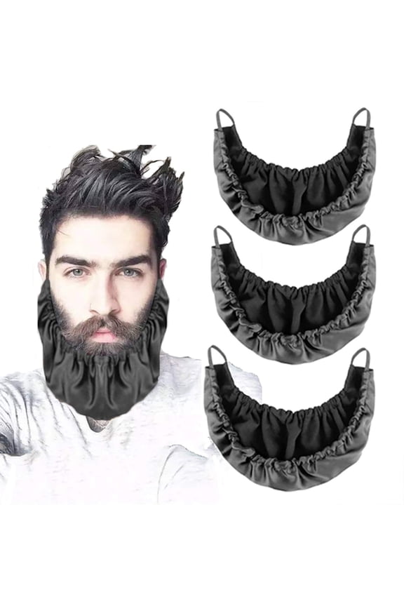4Pcs Beard Bandana Black Beard Covers Men's Bedtime Bib Inner Adjustable Beard Rag Facial Apron Guard Beard Caps