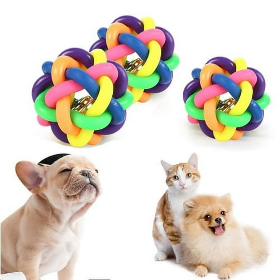 Cheers.US 4Pcs Dog Wobbly Ball Teeth Cleaning Bite Resistant Sturdy Dog Wobbly Interwoven Floating Ball,Fade-less, Sturdy, Tough Teeth for Dog