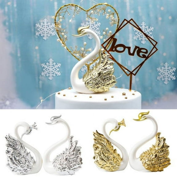 Cheers.US 4Pcs Flamingo Cake Toppers, Flamingo Cake Decorations Perfect For Birthday Party ,Wedding ,Baby Shower Anniversary Party