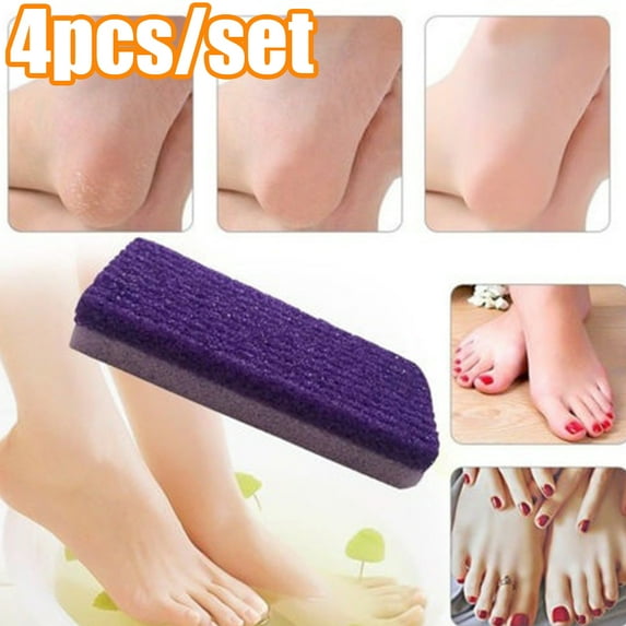 Cheers.US 4Pcs/Set Foot Pumice Stone, Foot Scrubber Callus Remover, Exfoliation to Remove Dead Skin for Foot, Heel, Toes, Dry Dead Skin Scrubber Corn Remover Natural Foot File Massage Spa