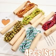 thumbnail image 1 of Cheers.US 4Pcs/Set Jump Rope for Kids Student Wooden Handle Adjustable Cotton Braided Fitness Skipping Rope Outdoor Fun Activity, Great Party Favor, Exercise Activity Colorful Sports Fitness Tool, 1 of 7