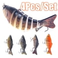 thumbnail image 1 of Cheers.US 4Pcs/Set Lifelike Fishing Lures for Bass, Trout, Walleye, Predator Fish Realistic Multi Jointed Fish Popper Swimbaits Fishing Tackle Kits Artificial Lure Wobbler Swim Bait Tackle, 1 of 5