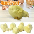 thumbnail image 1 of Cheers US 4Pcs/Set Realistic Plush Little Chick Figurine Lifelike Furry Animal Toy Simulated Chicken Sound Photography Props Chicken Decor 4 Poses, 1 of 7