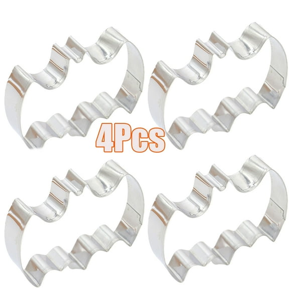 Cheers.US 4Pcs Stainless Steel Halloween Cake Mold Perforated Cutter Bat Shape Decor Baking Mold