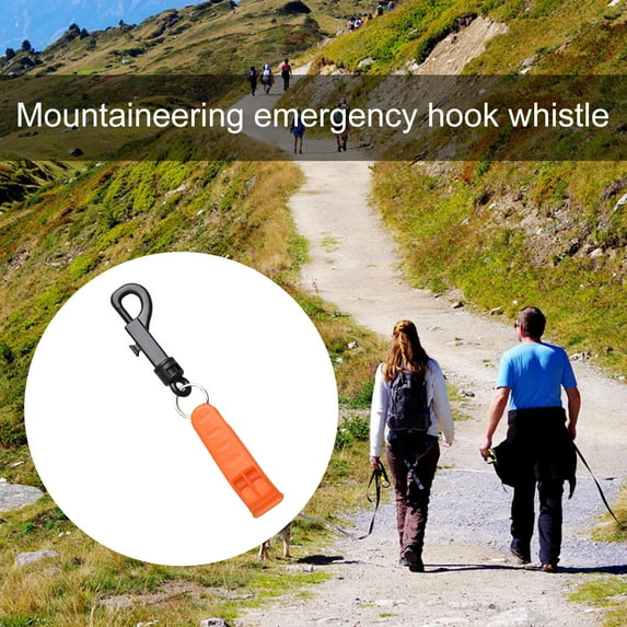 Cheers.US 4Pcs Universal Safety Survival Whistle Spring Hook Design Extra Loud Portable Rescue Signaling Emergency Running Whistle for Fishing Hiking, Boating, Camping, Hunting, Biking & More