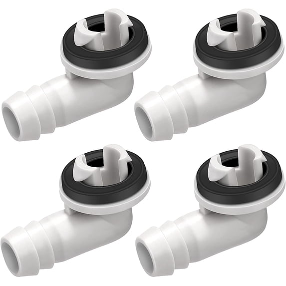 Cheers.US 4cs Air Conditioner Drain Hose Connector Elbow Fitting with Rubber Ring, Universal Fit Mini-Split AC Unit and Window Air Conditioning Unit