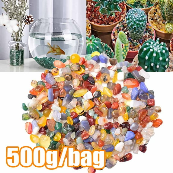 Cheers.US 500g Premium Polished Stones,Tumbled Polished Natural & Dyed Gem Stones, Tumbled Stones and Crystals Bulk, Arts and Crafts, Rock and Mineral Kit, Rocks for Kids