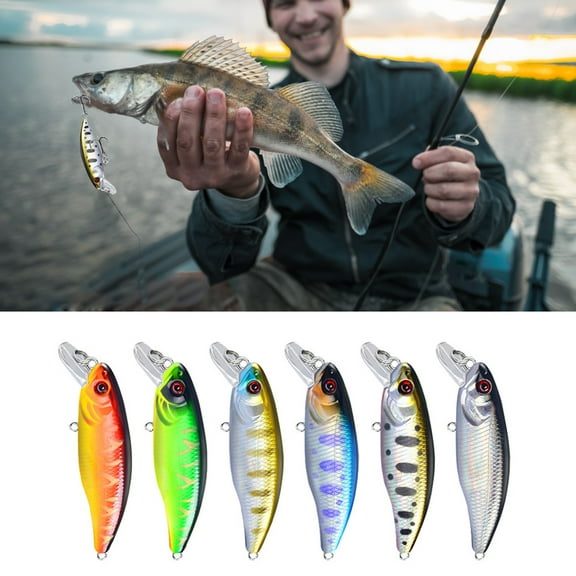 Cheers.US 53mm/4.5g Fake Bait Fishing Bait Perch Artificial Bait Swimming Bait with pre-Assembled Super Sharp Barb sea and Freshwater Fishing Equipment Suitable for Trout Salmon and bass