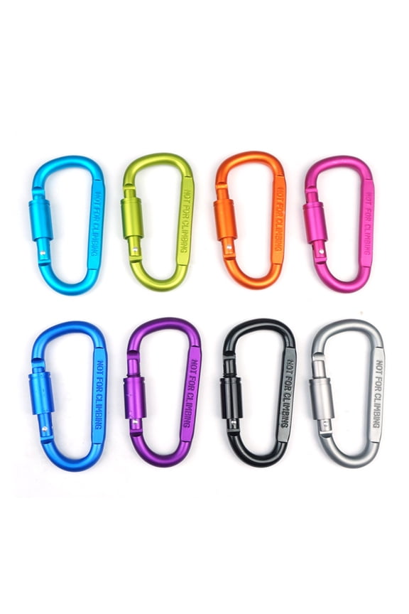 5PCS Locking Rock Climbing Carabiner Clips, Heavy Duty Caribeaners for Rappelling Swing Rescue & Gym etc,Large Carabiners,D-Shaped