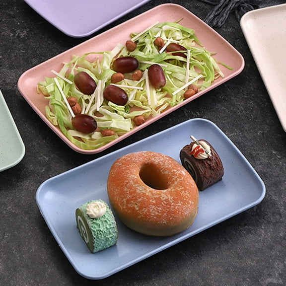 Cheers US 5Packs Premium Food Serving Trays Stackable BPA-Free Plastic Tray Set - Dishwasher Safe Plastic Trays For Use At Home, Parties and Events