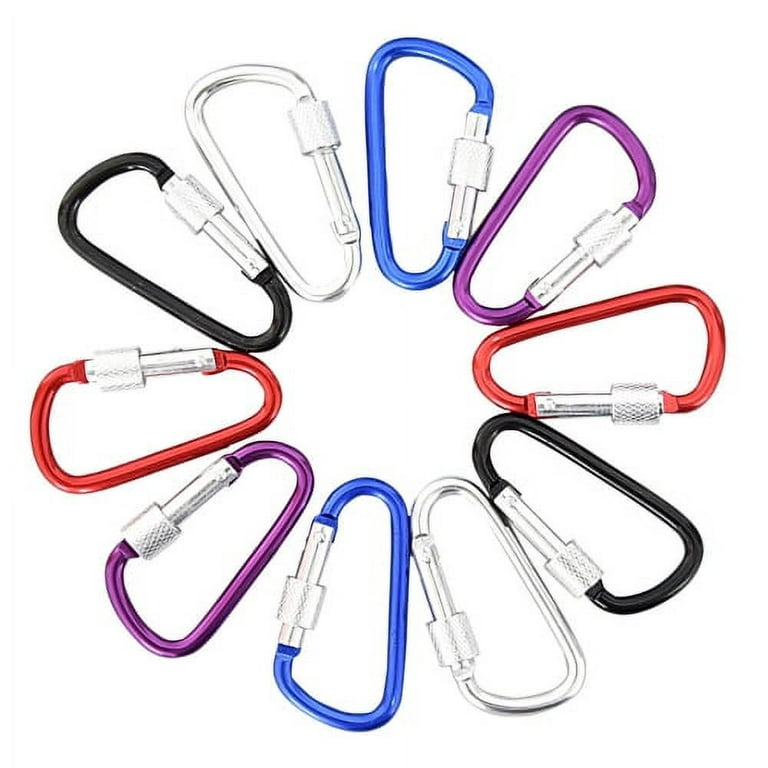 1.82 Aluminum Ring Carabiners Clip D Shape Spring Loaded Gate Small  Keychain Carabiner Clip Set Outdoor Camping Mini Lock Snap Hooks Spring  Link Key