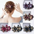 thumbnail image 1 of Cheers.US 5Pcs Double Flower Rhinestone Hair Clip For Women Crystal Fancy Hair Clips Thick Long Decorative hair Accessories, 1 of 11