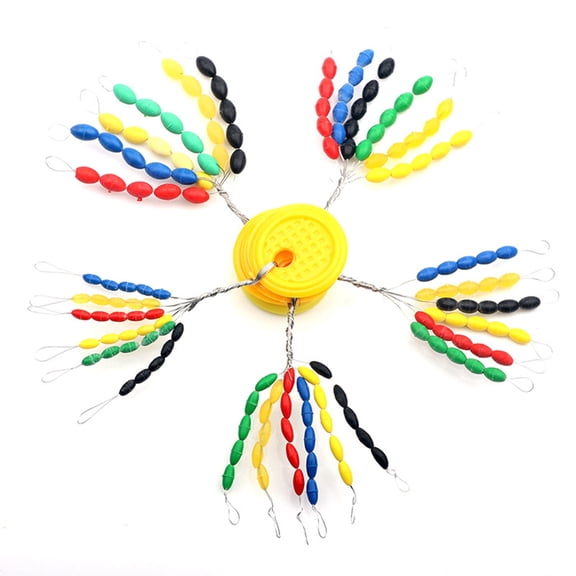 Cheers.US 5Pcs Fishing Bobber Stoppers Rubber Bobber Beads Stopper Oval Float Sinker Stops Colorful Fishing Bobber Space Beans for Rigging Size XS,S,M,L,XL