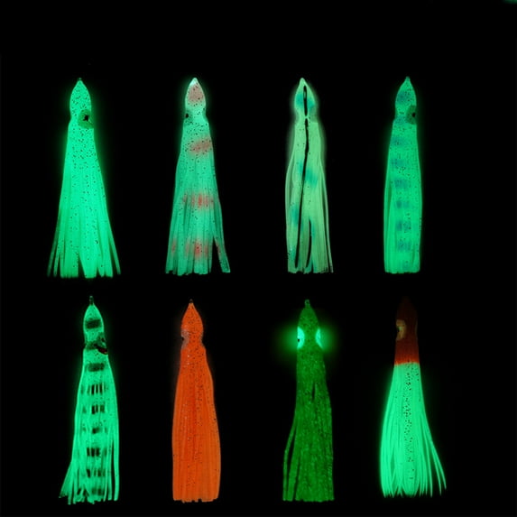 Cheers.US 5Pcs/Set 9cm Soft Plastic Fishing Lures Octopus Baits Life-Like Luminous Octopus Lure for Bass Trout Salmon Freshwater Saltwater Fishing Tackles with Fishing