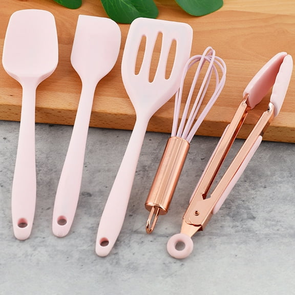 Cheers US 5Pcs/Set Kitchen Utensil Set - 5 Cooking Utensils - Colorful Silicone Kitchen Utensils - Nonstick Cookware with Spatula Set - Colored Best Kitchen Tools Kitchen Gadgets