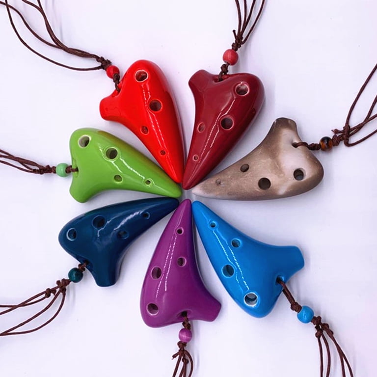 Cheers.US 6 Hole Ocarina Necklace Pottery Flute Scenic Spot