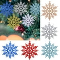 thumbnail image 1 of Cheers.US 6Pcs 10cm DIY Snowflake Ornaments Christmas Glitter Snowflakes Hanging Crafts for Wedding Birthday Home Xmas Tree Window Door Accessories, 1 of 7